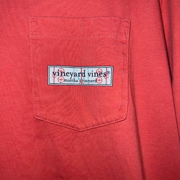 VINEYARD VINES Hockey Rink Logo Box LS T-Shirt Tee- Medium Mens - Picture 3 of 4